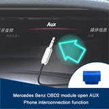 Mercedes Benz OBD2 module open AUX Phone  interconnection function